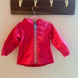 L.L. Bean Pink and Aqua Toddler Hooded Raincoat